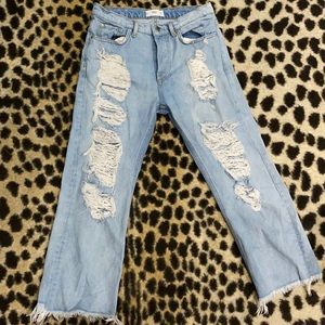 Distressed Straight Leg Jean